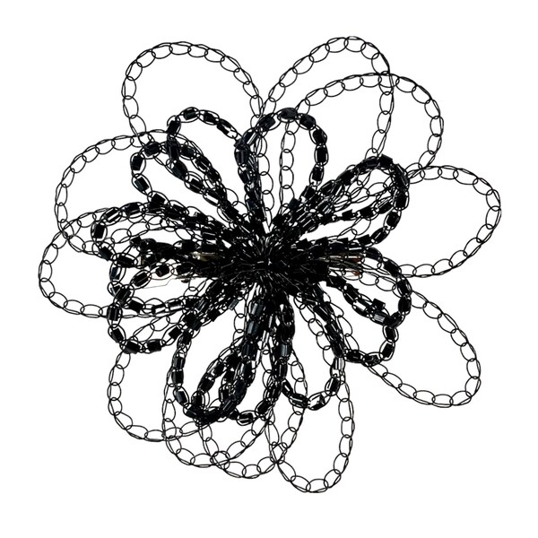 Lisa Toland black hand crocheted hair accessory