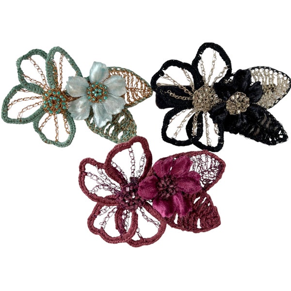 Lisa Toland hand crocheted hair clip