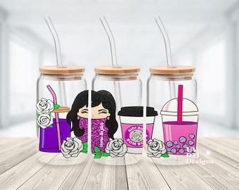 Selena Coffee 16oz UV DTF Libbey Can Glass | Uv Dtf Transfer | Selena Quintanilla Pérez - inspired Design | Ready to apply