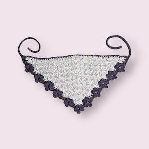 Handmade Crochet Bandana: Vintage-Inspired Light Blue Lacy Head Scarf