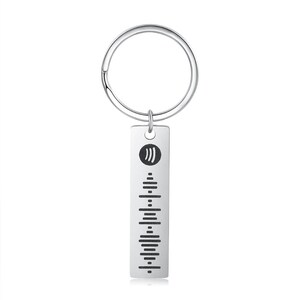 Personalized Custom Keychain Stainless Steel Engraved Code Key Ring Gift for Men Women Minimalist Accessory