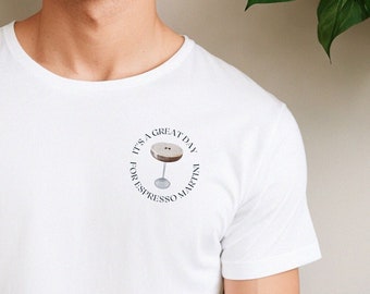Koszulka Espresso Martini | Prezent dla fanów Espresso Martini | Koszulka unisex wykonana w 100% z bawełny typu ring-spun