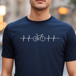 Heartbeat road bike T-shirt | Bicycle T-shirt | Biking shirt | Unisex shirt made of 100% cotton