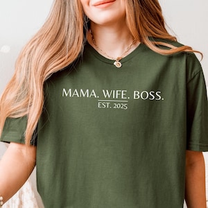 Mama Hoodie, Mama Wife Boss 2025 Sweater, aanpasbaar, Mama Sweatshirt, Moederdag cadeau, Geboorte cadeau, Mama Sweater