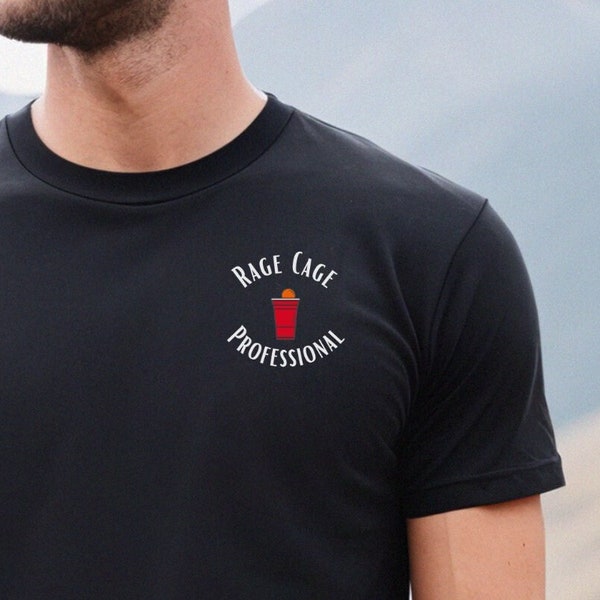 Rage Cage T-Shirt | Beer Pong Party Shirt | Geschenk für Festival Fans | Unisex T-Shirt aus 100% ringgesponnener Baumwolle