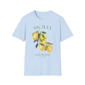 Koszulka z cytryną i Sycylią | Koszulka z Włoch | Włoska koszulka z cytryną | Koszulka unisex zdjęcie 4