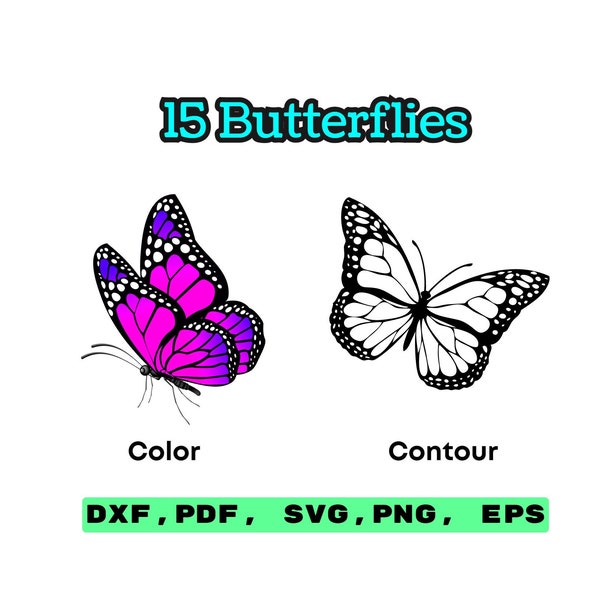 Delicate Beauty: Butterfly Bundle SVG Files for Cricut and Silhouette - Create stunning, layered butterfly creations