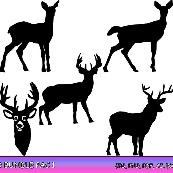 Deer Svg,Nature Svg,Mountains Svg,Animals Svg,Deer Silhouette,Deer Clipart,Deer Vector,Deer Head,Cricut Silhouette,T-shirt,Printable