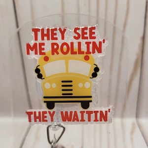 Misc - Sie sehen mich rollen Schulbusfahrer einziehbare Badge Reel