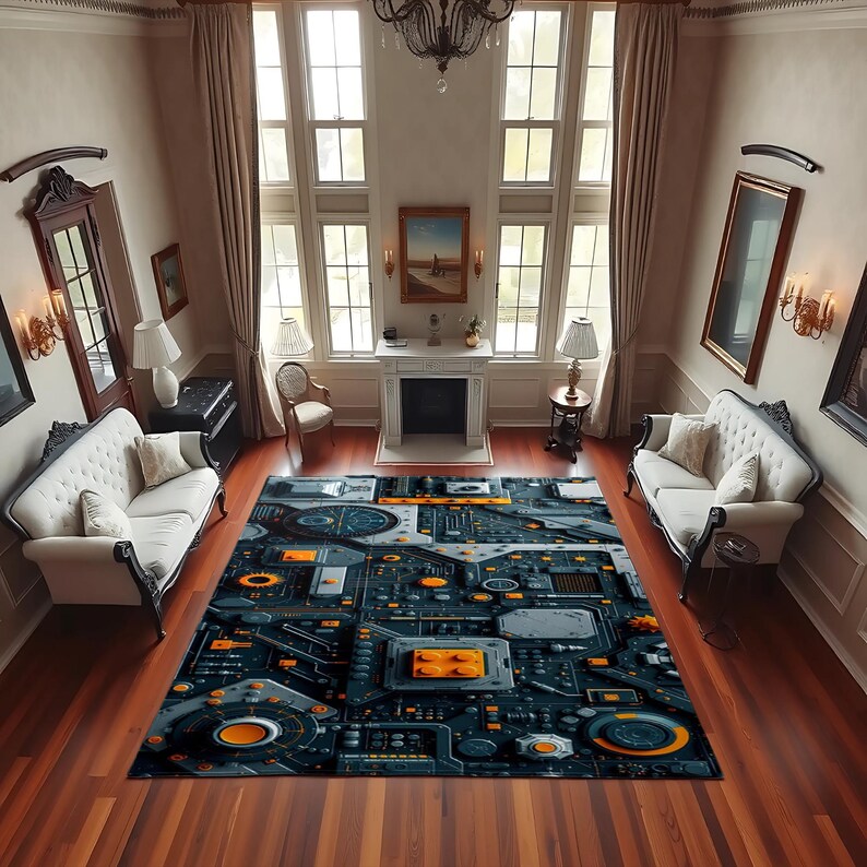 Technology Rug Circuit Board Rug | Gamer Room Tech Decor | Cyberpunk Area Rug - Etsy