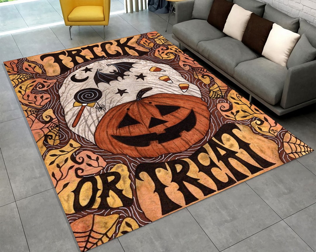 Halloween Rug Pumpkin Rug Horror Area Rug Fall Home Etsy