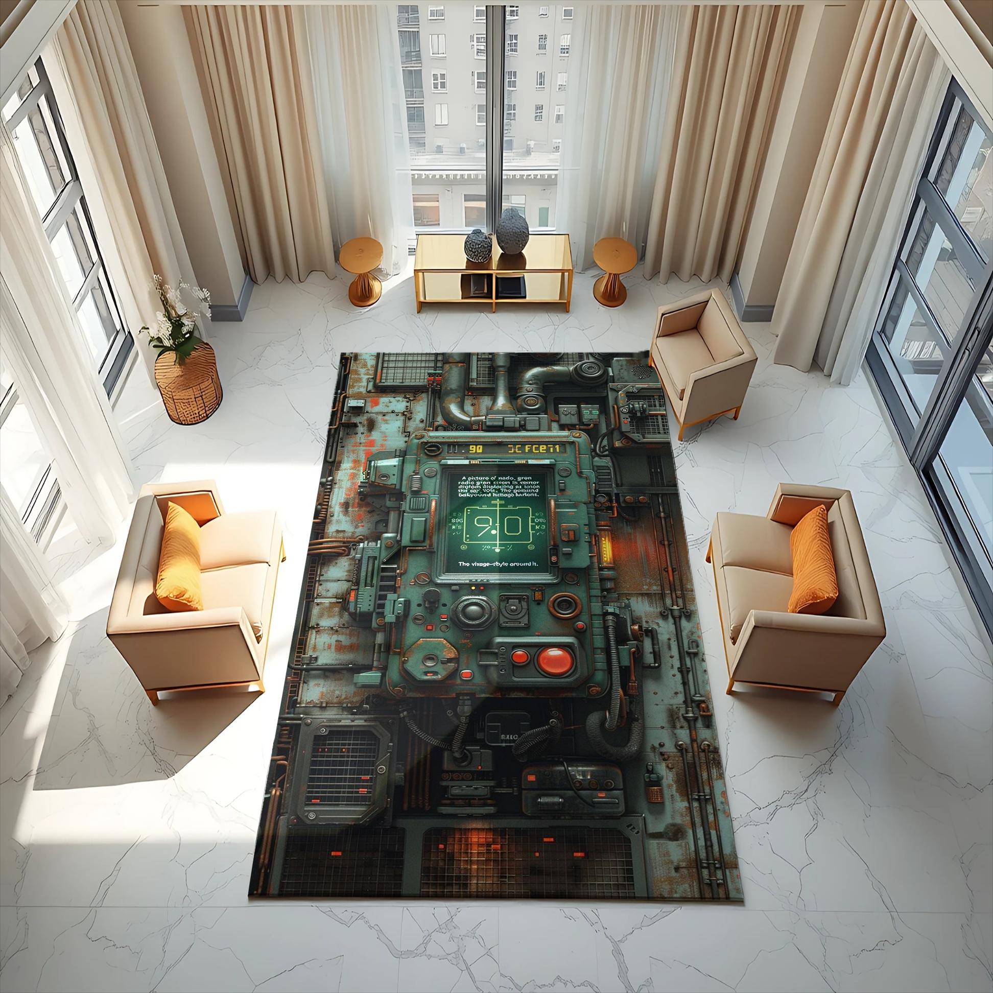 Cyperpunk Rug Industrial Cyberpunk Control Panel Rug, Retro Tech Wall Grid - Etsy