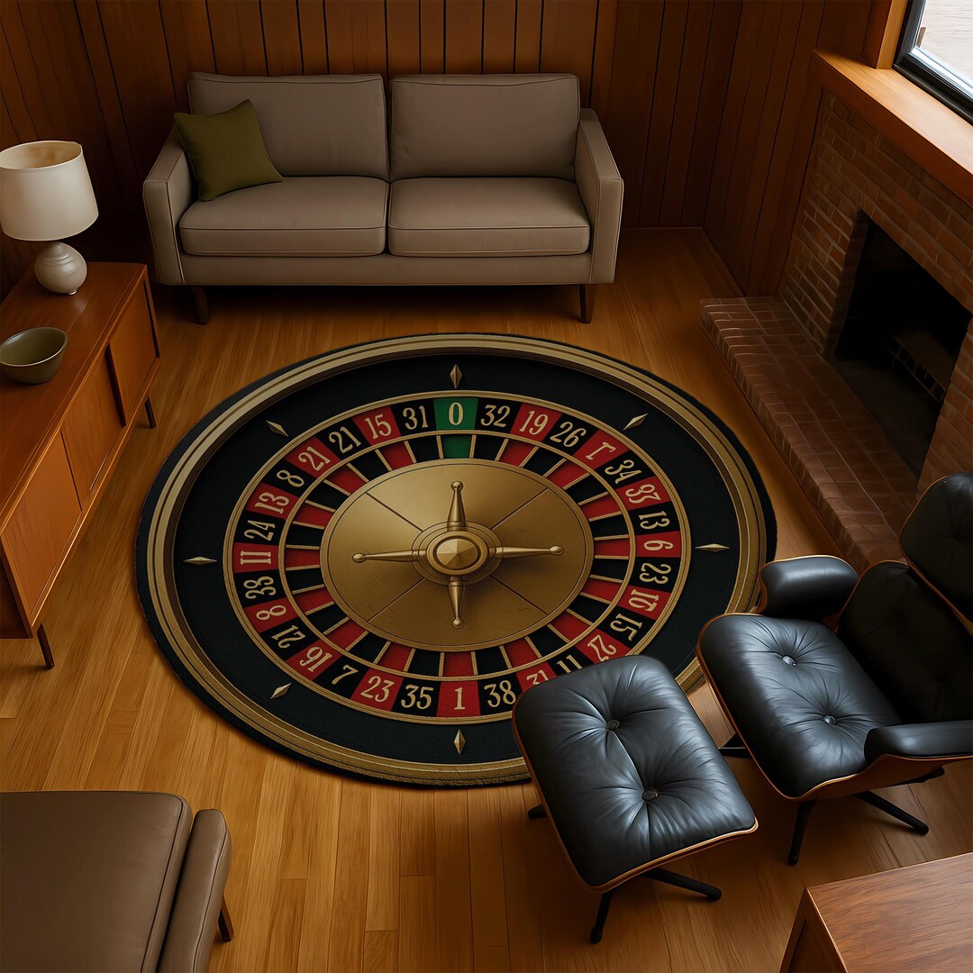 Roulette Rug Round Roulette Wheel Rug: Black Red Gold Casino Design - Etsy UK