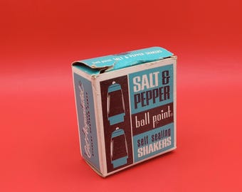 1950s ball point salt and pepper shakers in original box