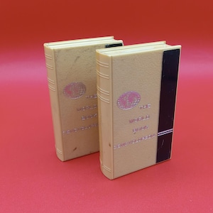 Juego de 2 huchas de plástico de la Enciclopedia Mundial de libros promocionales de los años 60