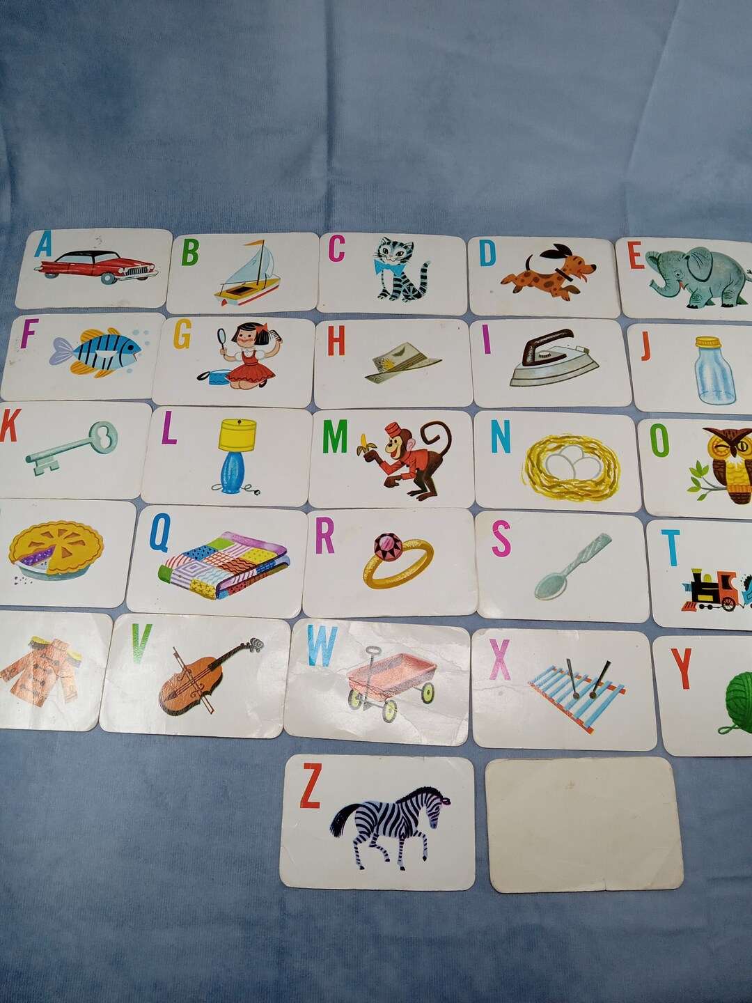 Vintage Alphabet Flash Cards Etsy
