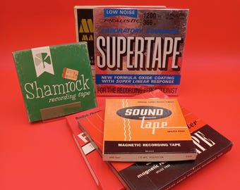 Lot of 6 vintage reel to reel tapes in original boxes untested
