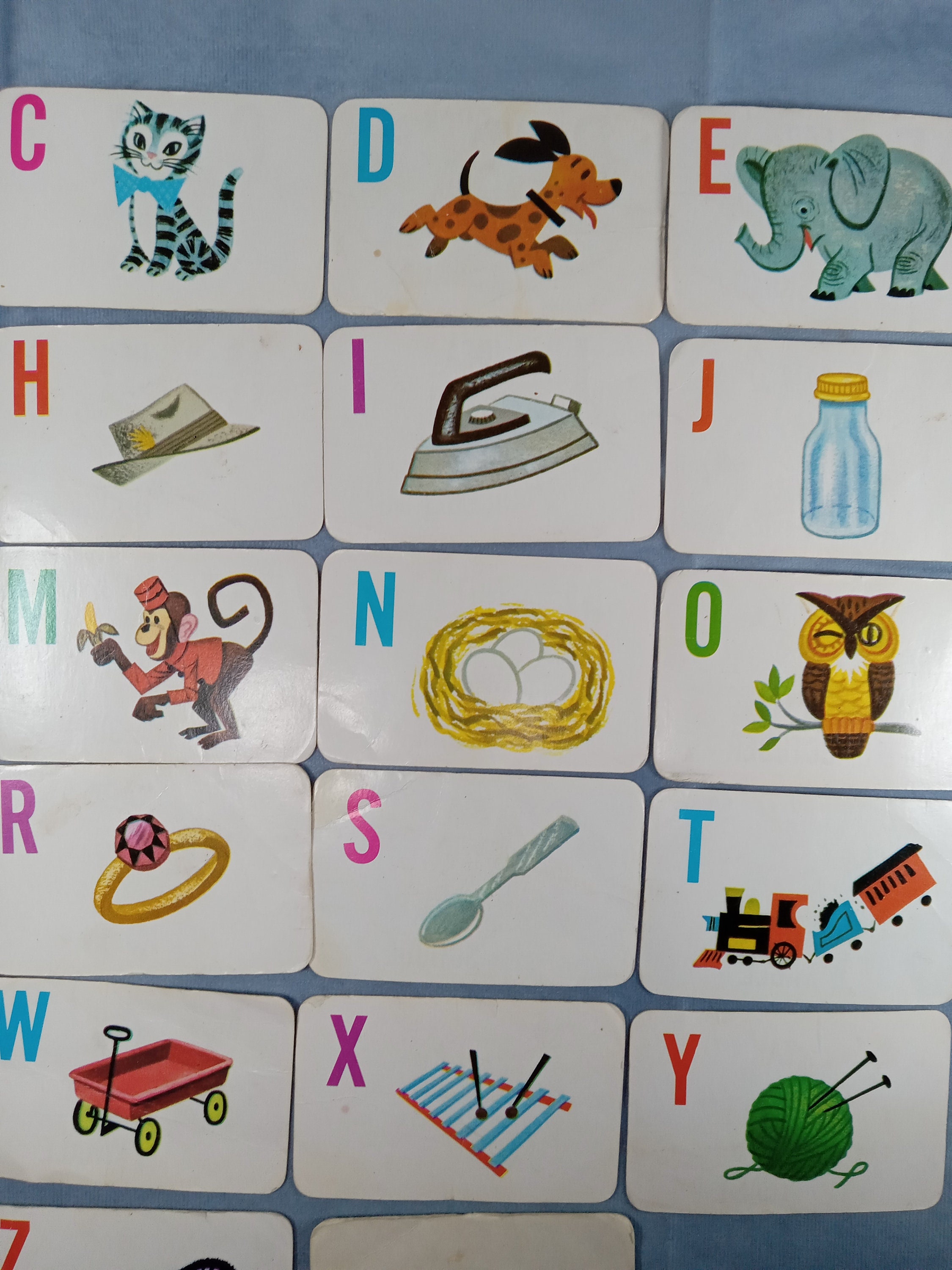 Vintage Alphabet Flash Cards Etsy
