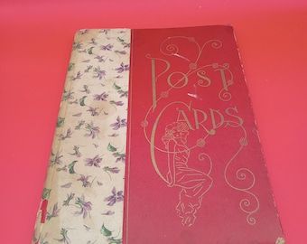 Vintage postcard keepsake hardcover album scrapbook