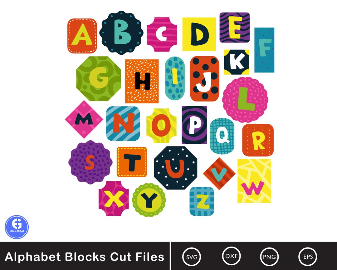 Child Blocks Alphabet ABC Alphabet Blocks Letter Blocks AZ Baby ABC