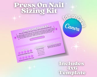 Purple Ombre Press On Nail Sizing Kit Template (4x6) (Digital Download)