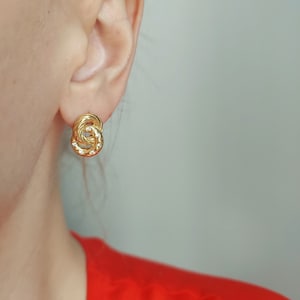 Mini Double Hoop Stud Earrings , Multi Knot Hoop Earrings, Classic Gold Jewelry, Perfect Gift for Her, Double Hoop Earrings