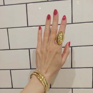 Chunky Gold Ring, Statement Ring, Gold Band Ring, Boho ring, Unique Ring, Minimalist Ring, Big Gold Ring, Big Dome Ring, Gift for her