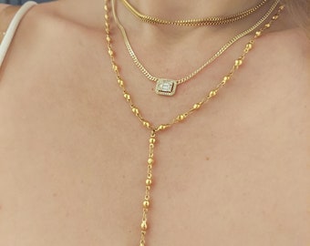 Delicate Gold Necklace, Simple Gold Necklace, Diamond Necklace, Stylish Necklace, Classy Necklace , Evening wear Necklace