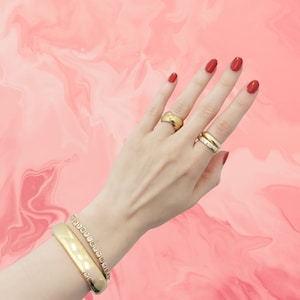 Gold Ring, Stackable Ring, Ring for Women ,Minimalist Ring, Gift for her, Gemstone Ring, Dainty Ring,18K Gold Banded Diamond Ring