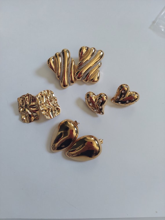 Gold Rectangle Statement Earrings: Chunky Geometr… - image 2