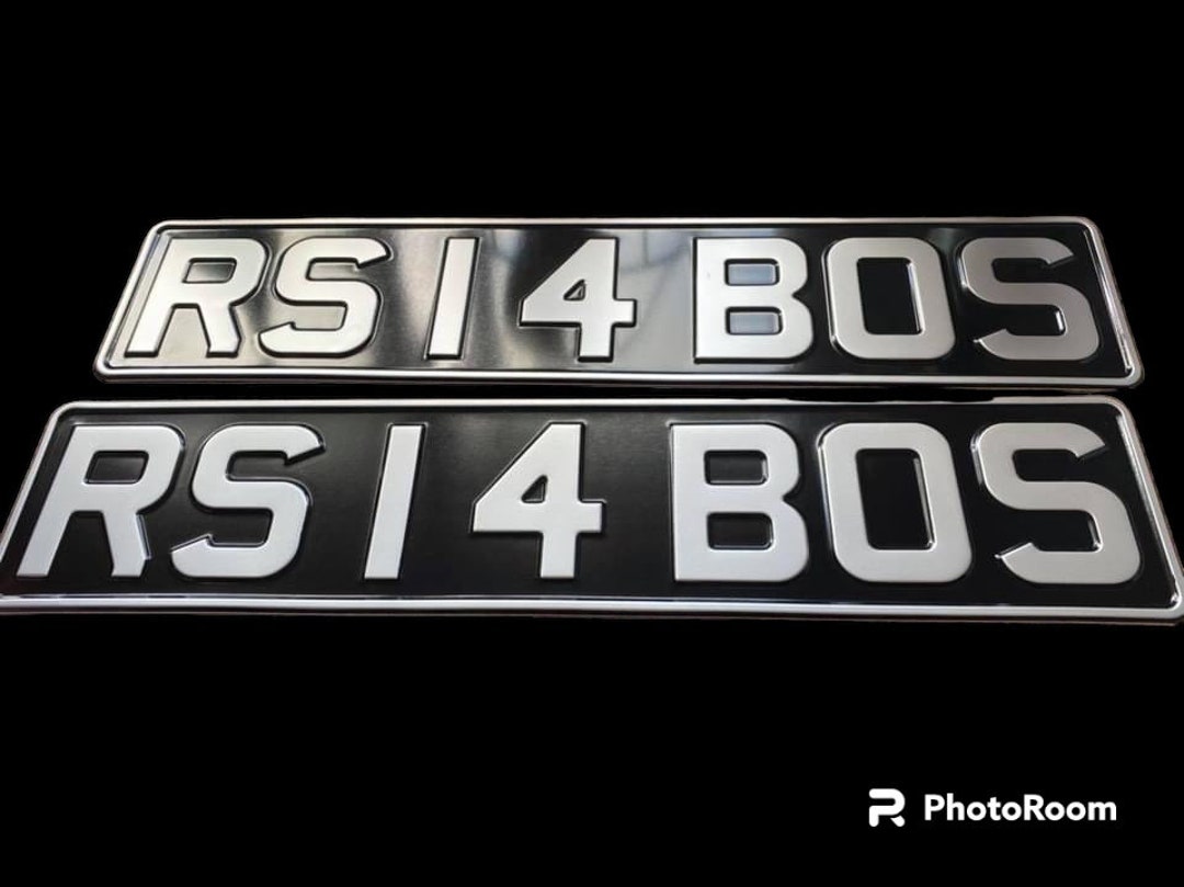 Classic Black Silver Pressed Aluminum Number Plates Etsy UK