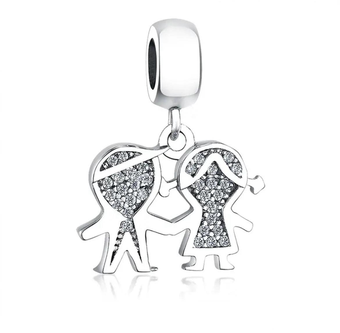 Thriplets Boys Son Brothers Dangle Charm Pendant For European Bracelet