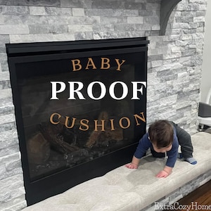 Baby Proof Cushion - Custom Size Cushion - Fireplace Cushion - Kid Friendly Play Space