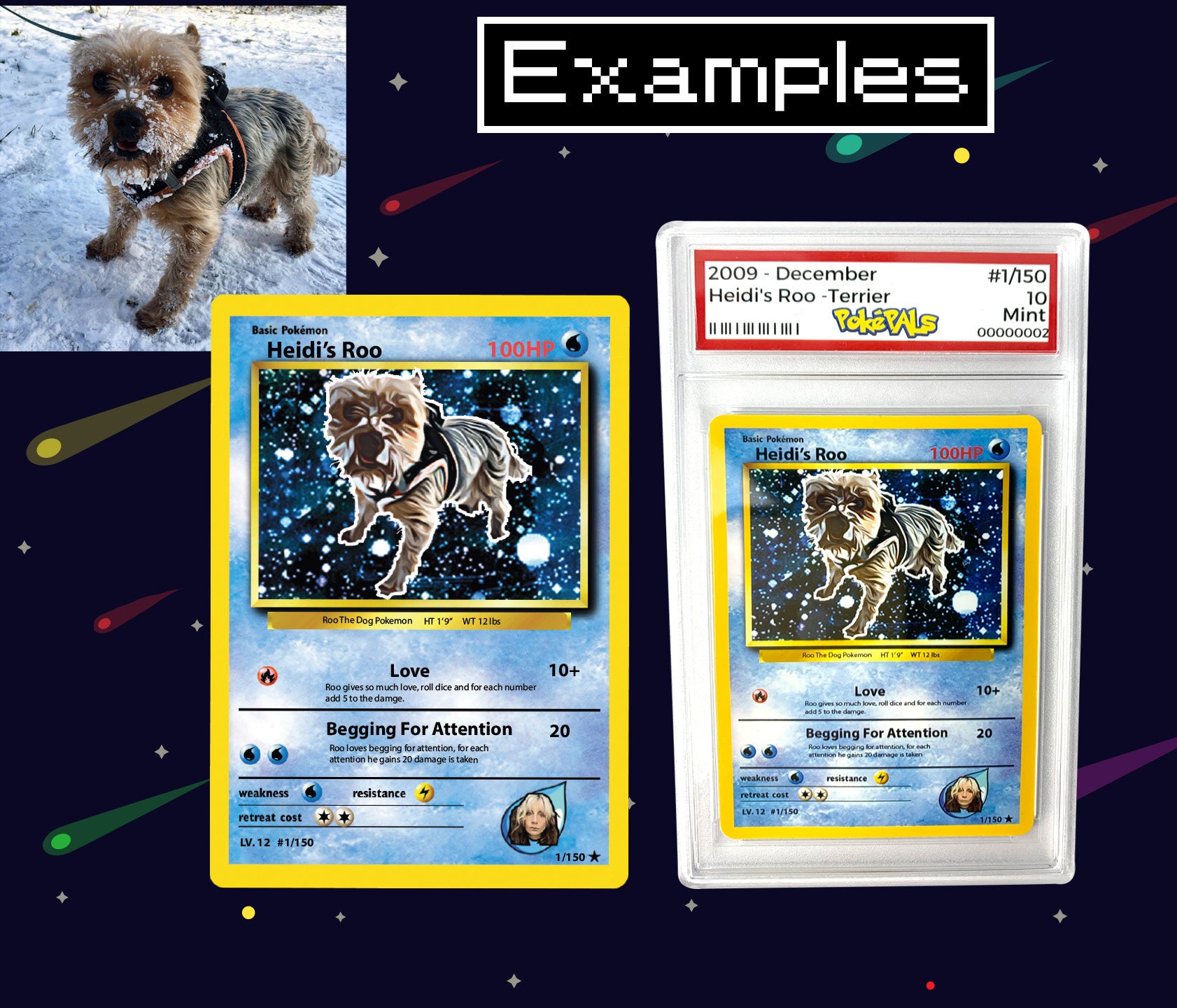 make a pokemon card of your pet Personalized Pet PKM Card, Custom Your Pet as a Poke Card, Dog Portrait,  Pet Lover Gift, Pet memorial, Pet Gift, Dog Gift, Cat Gift