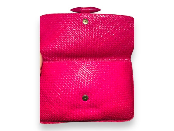 STRAW clutch/envelope fuchsia/hot pink 80s (inclu… - image 6