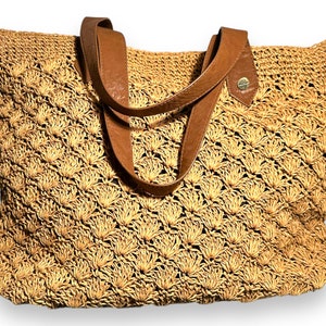 Seafolly XL Strand Tragetasche – Pool Tasche aus gewebtem Papierstroh mit Lederriemen – Boho Sommer Reisetasche – Reißverschlusstasche – Australische Marke