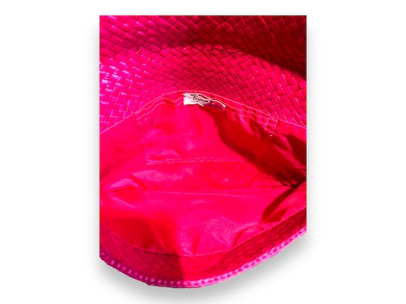 STRAW clutch/envelope fuchsia/hot pink 80s (inclu… - image 7