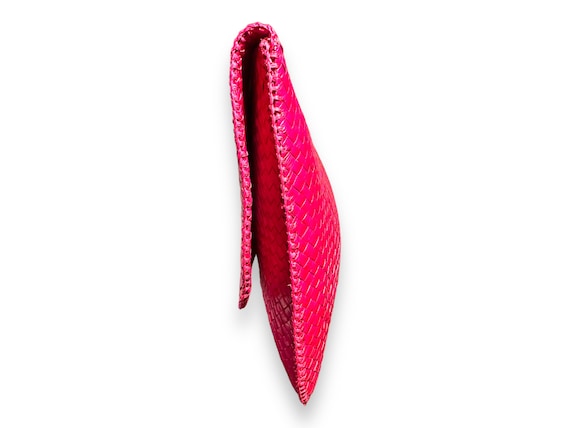 STRAW clutch/envelope fuchsia/hot pink 80s (inclu… - image 3