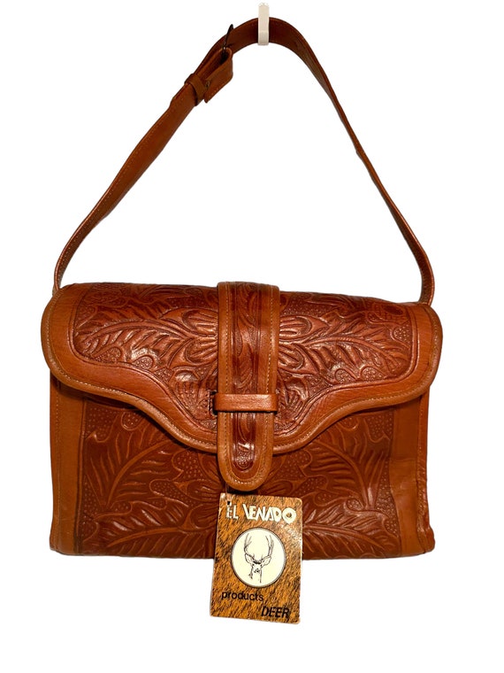 Mexican tooled leather bag NOS