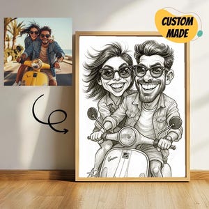 Caricatura personalizada / Retrato divertido a partir de una foto / Dibujo de caricatura personalizado / Regalo único para él, ella o aniversario l caricatura de boda