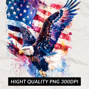 USA Patriotic Eagle Flag PNG, Printable Sublimation, 4th of July digital print, veterans day clipart, Digital Download,Commercial Use