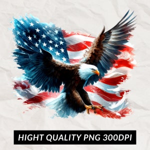 USA Patriotic Eagle Flag PNG, Printable Sublimation, 4th of July digital print, veterans day clipart, Digital Download,Commercial Use