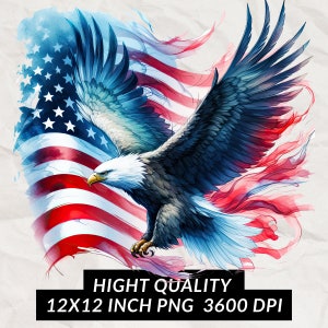 USA Patriotic Eagle Flag PNG, Printable Sublimation, 4th of July digital print, veterans day clipart, Digital Download,Commercial Use
