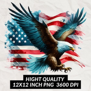 USA Patriotic Eagle Flag PNG, Printable Sublimation, 4th of July digital print, veterans day clipart, Digital Download,Commercial Use