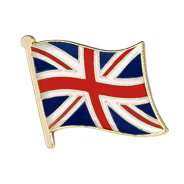 British Flag Pin UK National Pride Lapel Jacket Backpack Book Bag Hat Tie Pin Great Britain England Union Jack Metal and Enamel