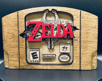 The Legend of Zelda - Twilight Princess - Cartucho de madera / N64 / Hecho a mano - Decoración para juegos