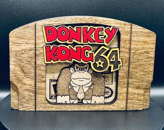 Donkey Kong 64 - Cartucho de madera / N64 / Hecho a mano - Decoración para videojuegos