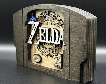 The Legend of Zelda - Tears of the Kingdom - Cartucho de madera (gris) / N64 / Hecho a mano - Decoración para juegos