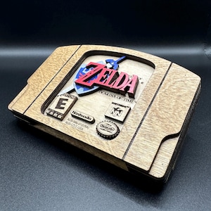 ゼルダの伝説 - 時のオカリナ - 木製カートリッジ | N64 | 手作り - ゲーム用装飾
