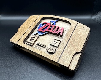 The Legend of Zelda - Ocarina of Time - Cartucho de madera / N64 / Hecho a mano - Decoración para juegos